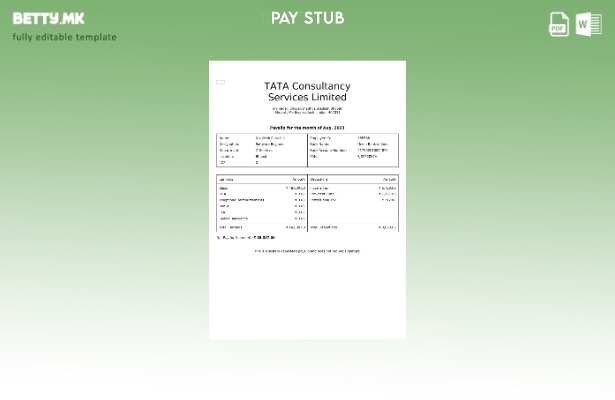 Модерен стил на шаблон за уплатници на Tata Consultancy Services